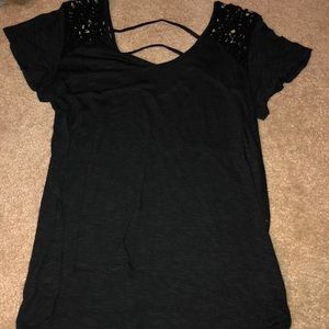 Black, short sleeve tee